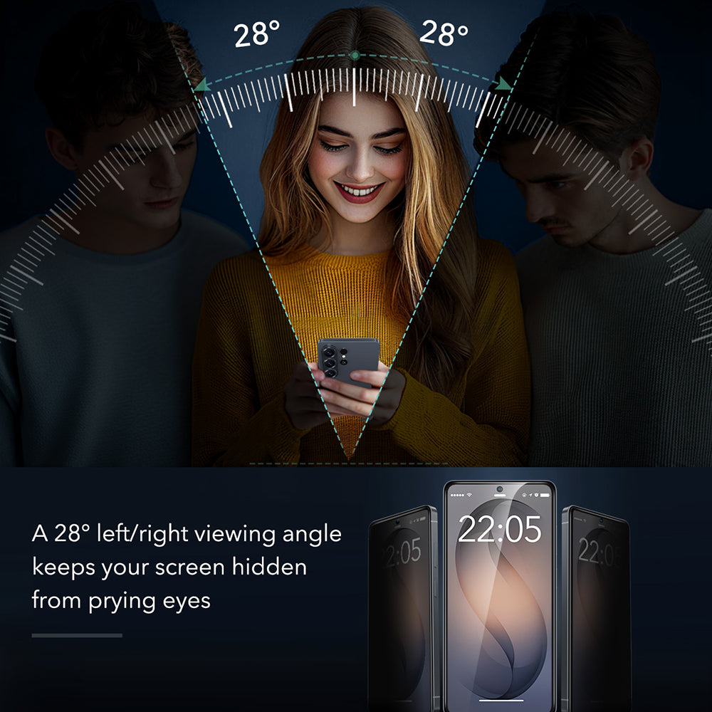 Schutzfolie Ecran Privacy ESR Armorite für Samsung Galaxy S26 Ultra S948, Gehärtetes Glas, Vollverklebung