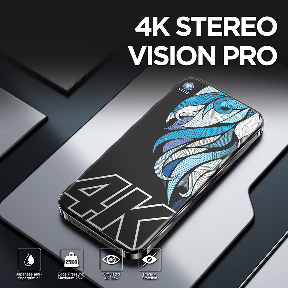 Film de protection Écran Privacy Lito D+ Max 4K pour Apple iPhone 17 / 16 Pro, Verre Trempé, Full Glue