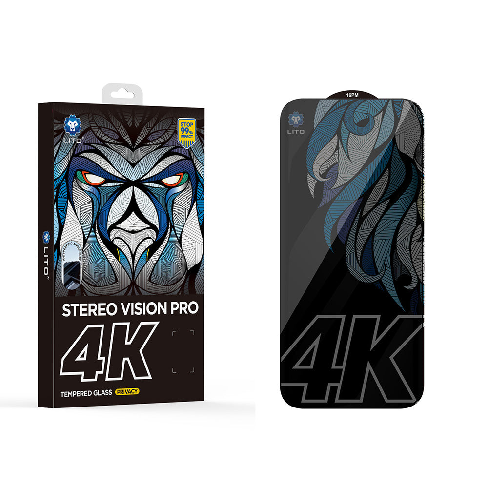 Schutzfolie Privacy Lito D+ Max 4K für Apple iPhone 17 Pro, Gehärtetes Glas, Vollverklebung