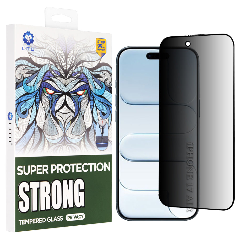 Schutzfolie Privacy Lito D+ Max Strong für Apple iPhone 17 Air, gehärtetes Glas, Full Glue