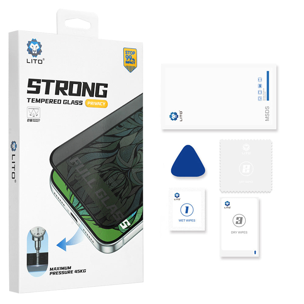Film de protection écran extérieur Privacy Lito D+ Max Strong pour Apple iPhone Duo, verre trempé, collage complet