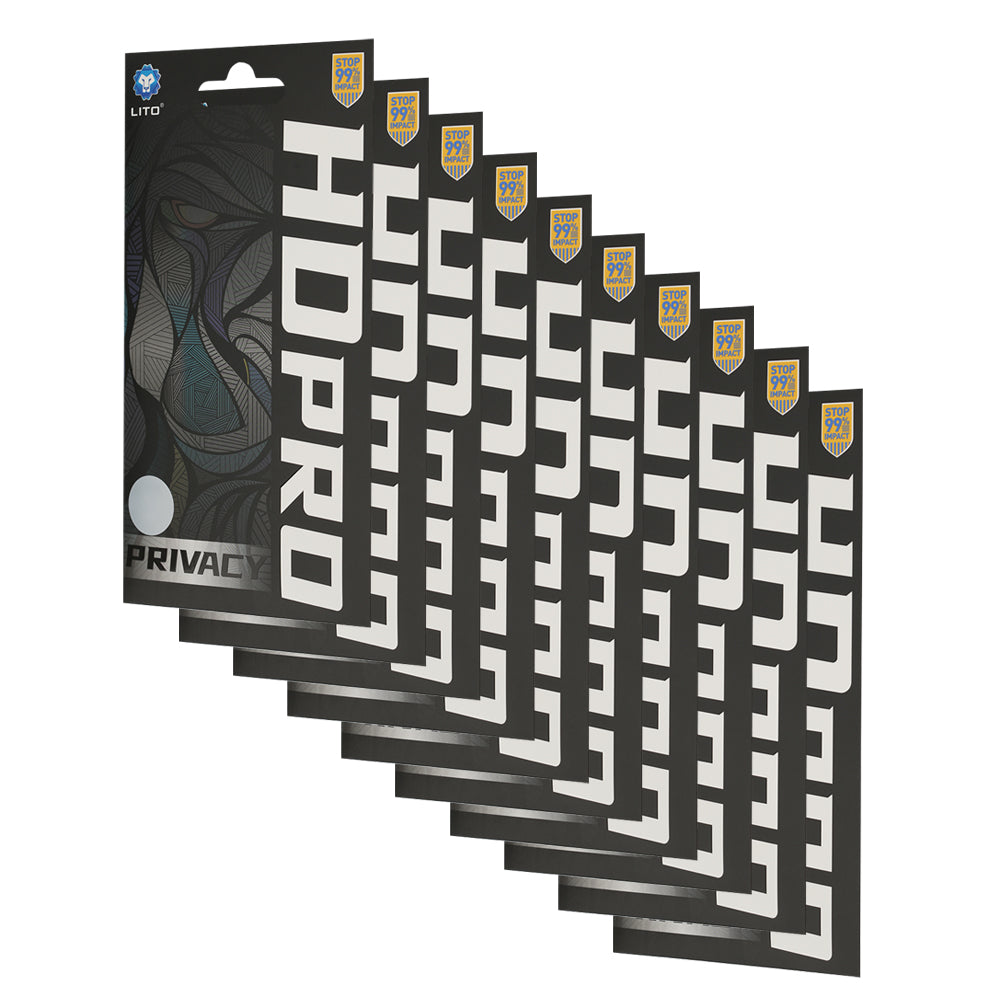 Lito HD Pro Privacy-Displayschutzfolie für Apple iPhone 18 Pro, gehärtetes Glas, vollflächig klebend, 10er-Set
