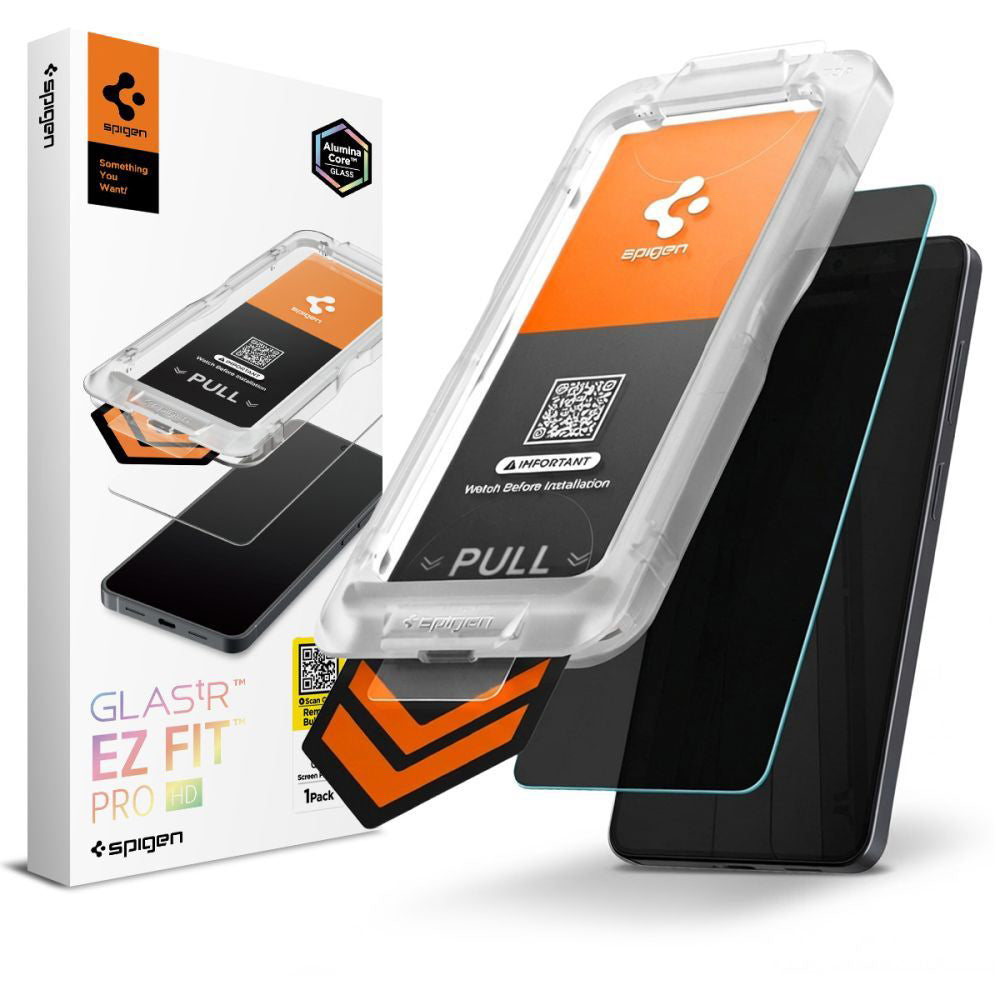 Film de protection Écran Privacy Spigen GlastR EZ FIT Pro HD pour Samsung Galaxy S26 S942, Verre Trempé, Full Glue AGL11098