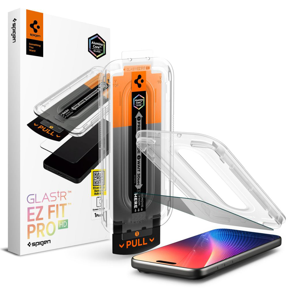 Film de protection écran Privacy Spigen GlastR EZ FIT Pro pour Apple iPhone 17 Pro Max / 16 Pro Max, Verre Trempé, Full Glue AGL10096