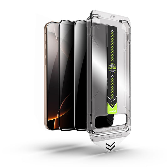 Film de protection écran Privacy Techsuit TitanGlass pour Apple iPhone 17 / 16 Pro, Verre Trempé, Full Glue, Lot de 2 pièces