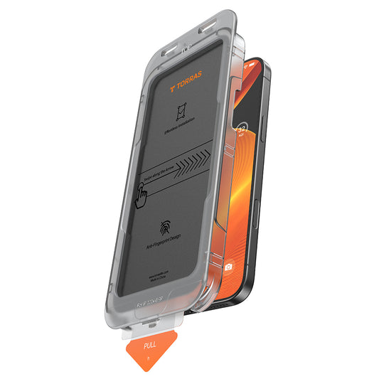 Film de protection Écran Privacy Torras GlassGo Install Master pour Apple iPhone 17 Pro Max, Verre Trempé, Full Glue