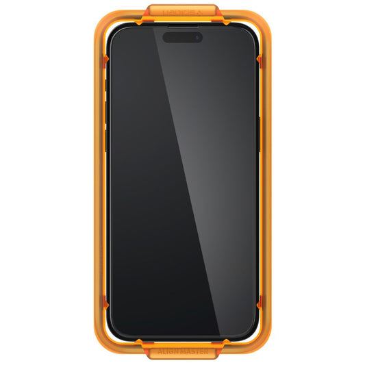 Film de protection écran Spigen GlastR Align Master pour Apple iPhone 15, Verre Trempé, Full Glue, Lot de 2 pièces, Noir AGL06906