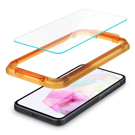 Film de protection écran Spigen GlastR Align Master pour Samsung Galaxy M35 / A35 5G A356, Verre Trempé, Full Glue, Set 2 pièces AGL07772