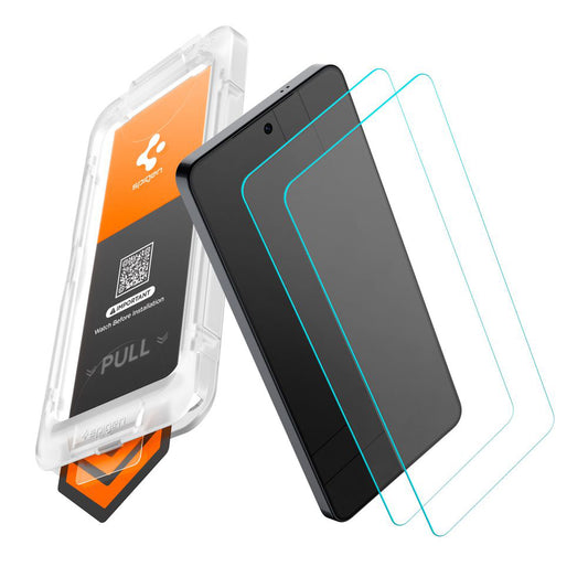 Schutzfolie Spigen GlastR EZ FIT Pro HD für Samsung Galaxy S26 Plus S947, gehärtetes Glas, Vollkleber, Set mit 2 Stück AGL11084