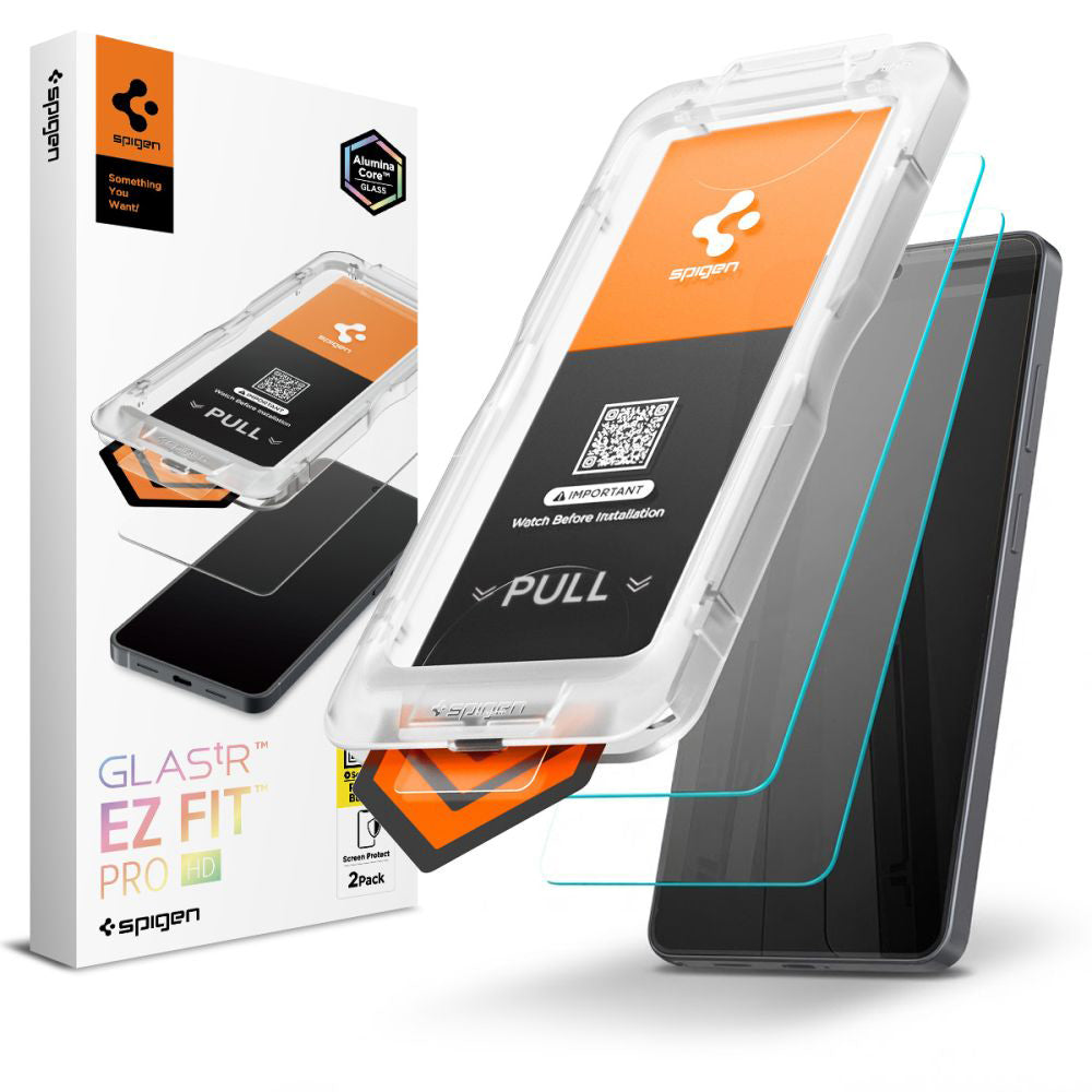 Displayschutzfolie Spigen GlastR EZ FIT Pro HD für Samsung Galaxy S26 Ultra S948, gehärtetes Glas, Vollverklebung, Set mit 2 Stück AGL11072