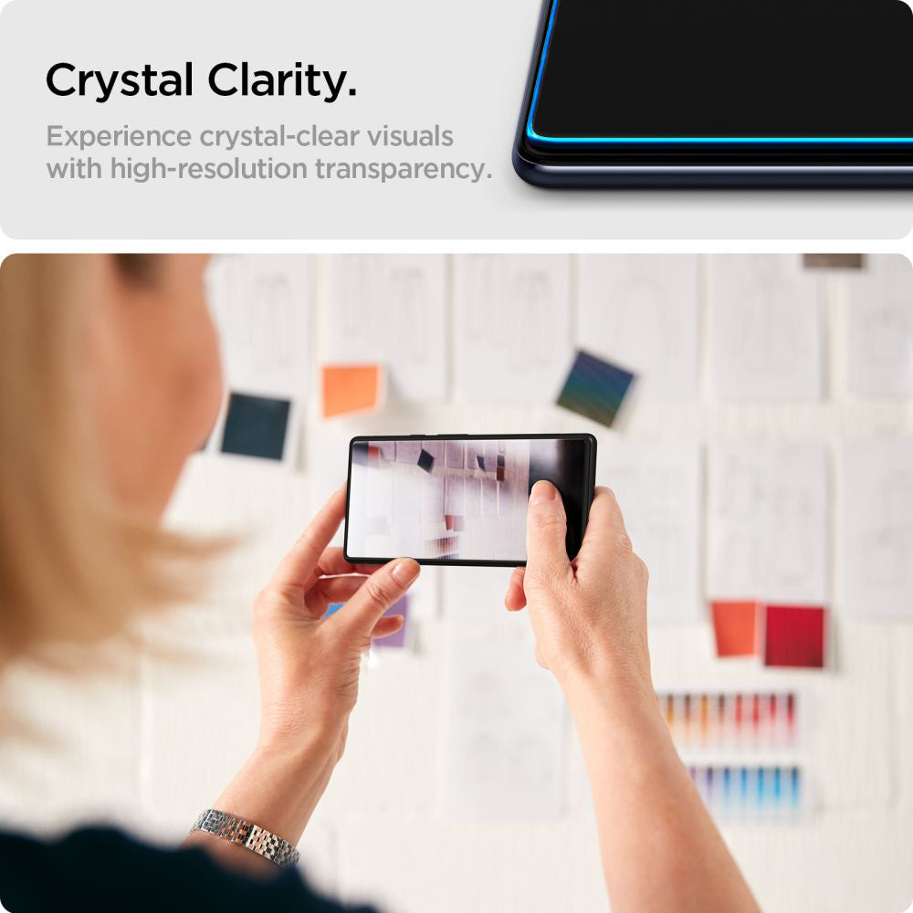 Spigen GlastR Slim Displayschutzfolie für Samsung Galaxy XCover7 Pro / Xcover7 G556, gehärtetes Glas, Full Glue, 2 Stück Set AGL09407