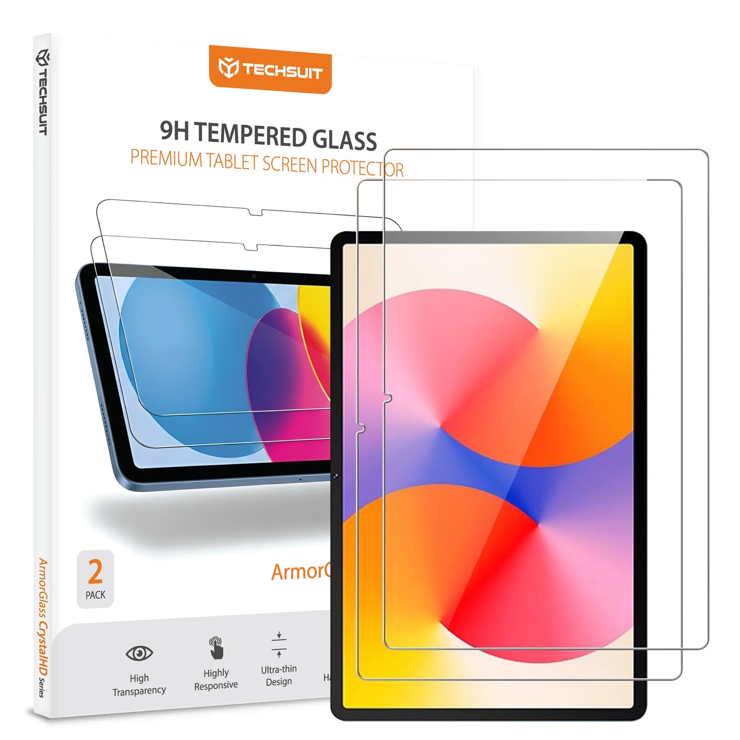 Film de protection d'écran Techsuit ArmorGlass CrystalHD pour Huawei MatePad SE 11, Verre Trempé, Full Glue, Lot de 2 pièces.