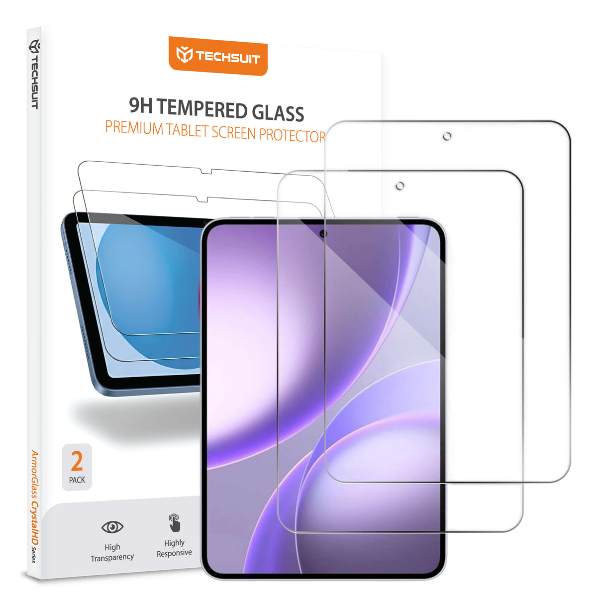 Techsuit ArmorGlass CrystalHD Displayschutzfolie für Oppo Pad Mini, gehärtetes Glas, Vollkleber, 2er-Set