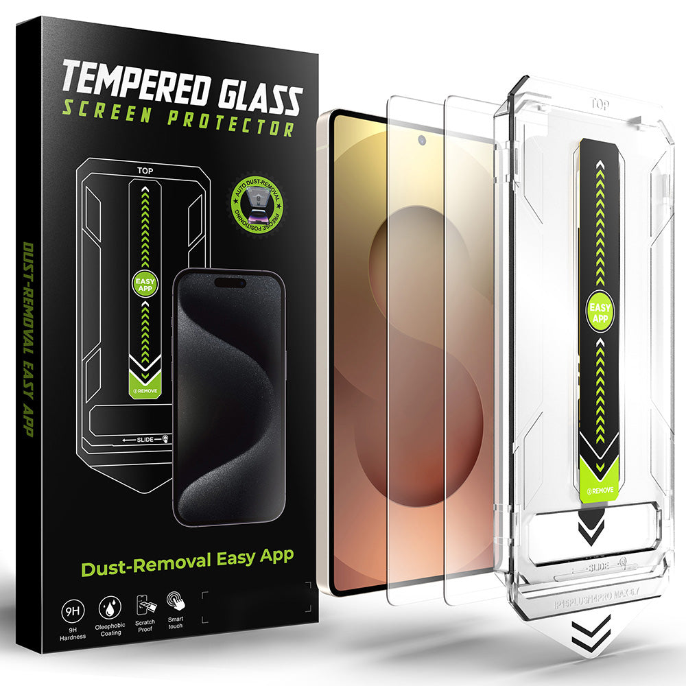 Techsuit TitanGlass CrystalHD Displayschutzfolie für Samsung Galaxy S25 Ultra S938, gehärtetes Glas, Full Glue, 2er Set