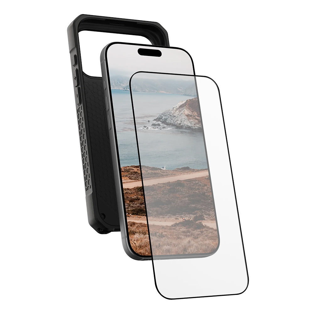 Schutzfolie Urban Armor Gear Shield für Apple iPhone 17 Pro Max, Gehärtetes Glas, Vollverklebung, Schwarz