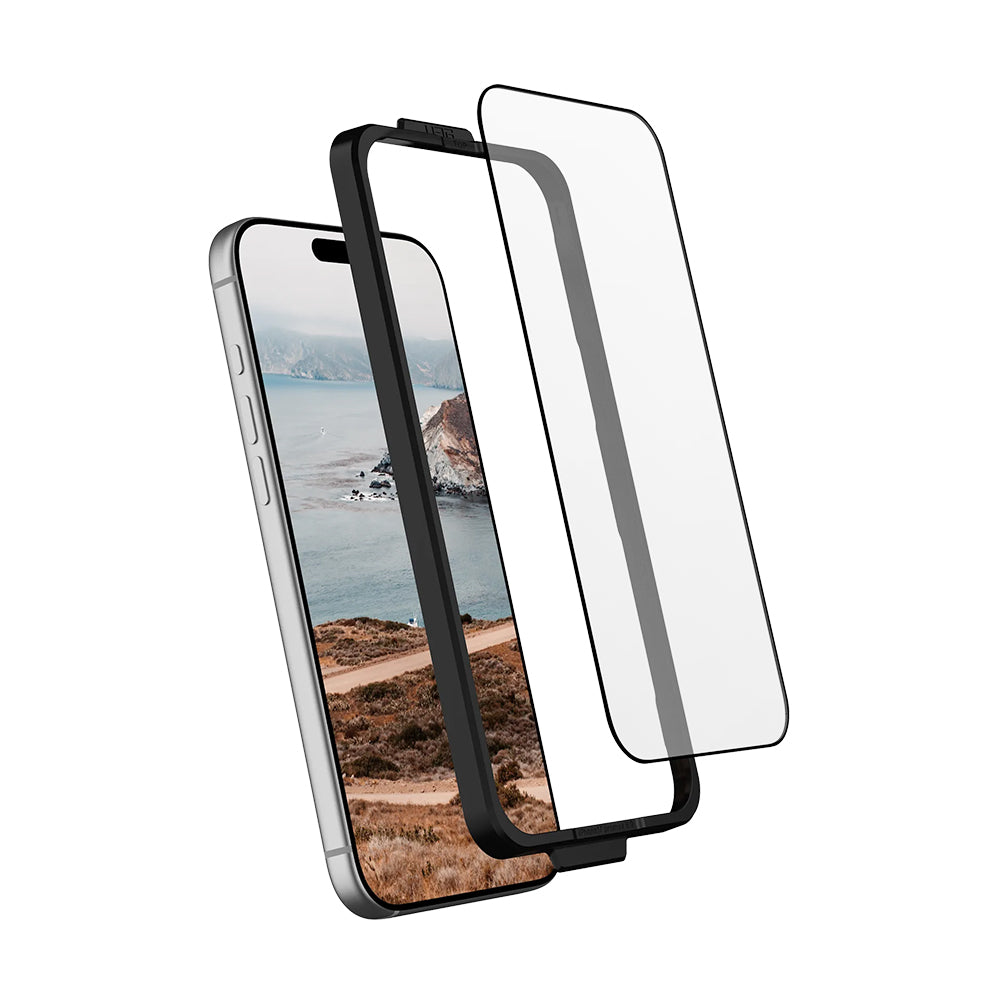 Schutzfolie Urban Armor Gear Shield für Apple iPhone 17 Pro Max, Gehärtetes Glas, Vollverklebung, Schwarz