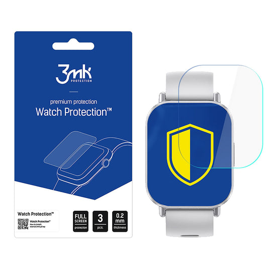 Film de Protection 3MK FlexibleGlass pour Xiaomi Redmi Watch 5 Active, Set de 3 pièces, Verre Flexible