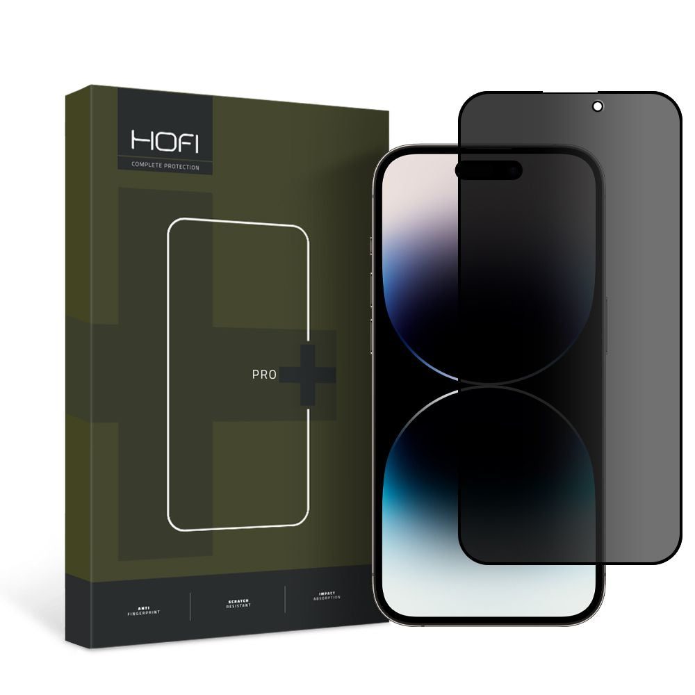 Film de protection d'écran Privacy HOFI PRO+ pour Apple iPhone 14 Pro, Verre trempé, Collage intégral