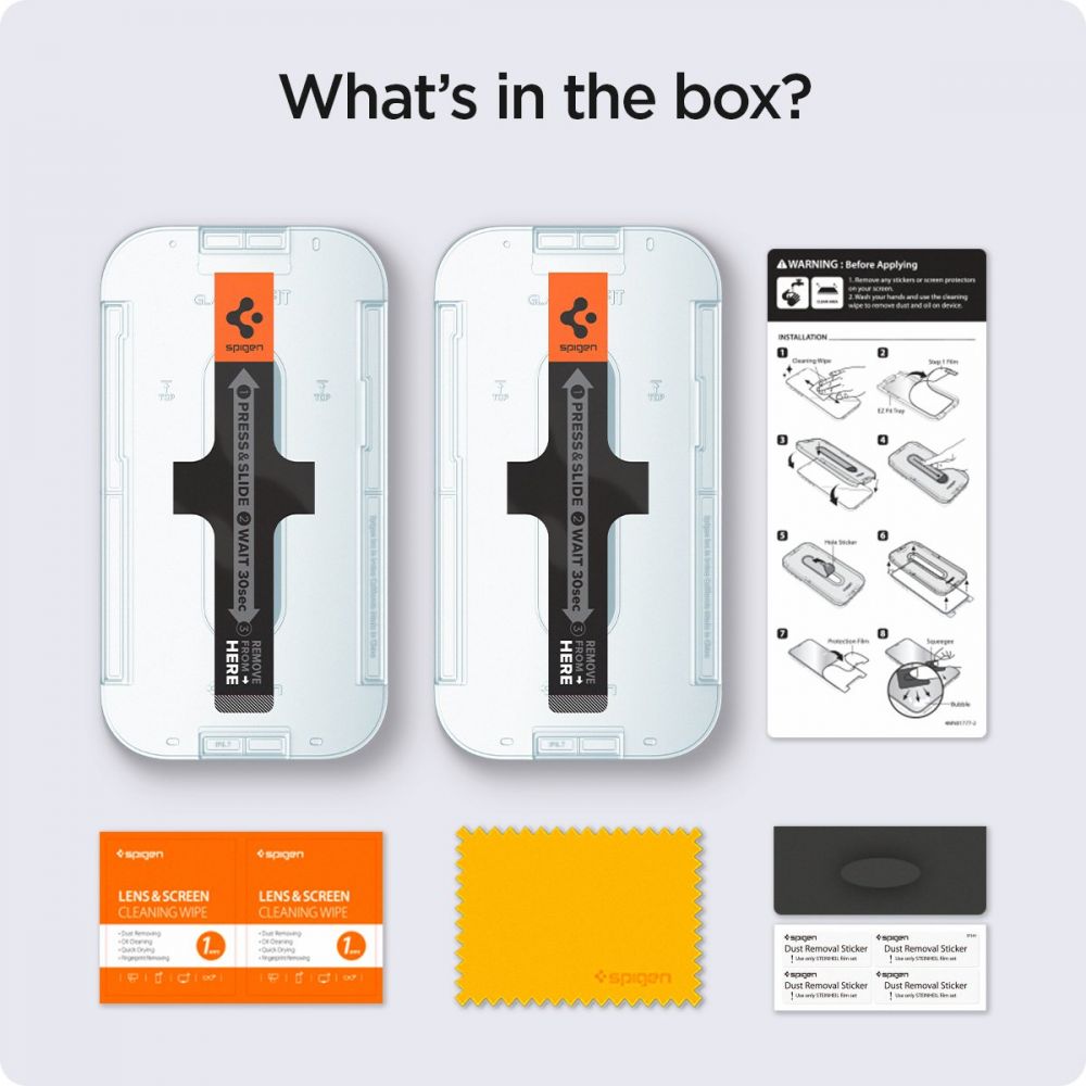 Film de protection écran Privacy Spigen GlastR EZ FIT pour Apple iPhone 14 Plus / 13 Pro Max, Verre Trempé, Full Glue, Lot de 2 pièces