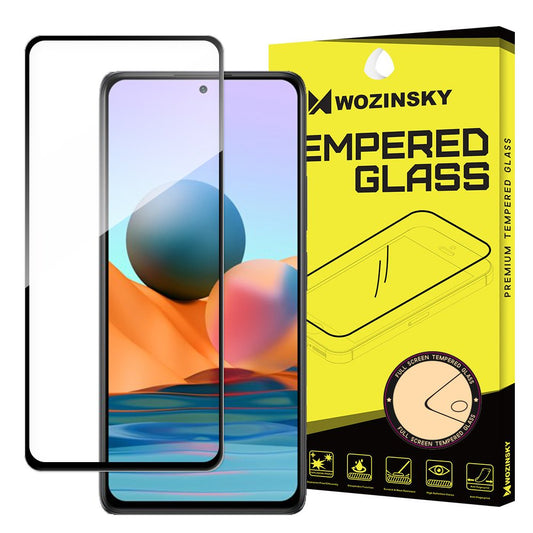 WZK Displayschutzfolie für Xiaomi 12T / 12T Pro / Redmi Note 10 Pro Max, Glas, Vollverklebung, Schwarz