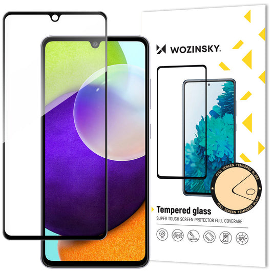 WZK Displayschutzfolie für Samsung Galaxy A33 5G A336, abgeschirmtes Glas, Vollverklebung, schwarz