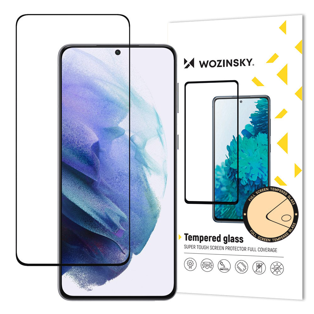 Schutzfolie WZK für Samsung Galaxy S23+ S916, Gehärtetes Glas, Vollverklebung, Schwarz