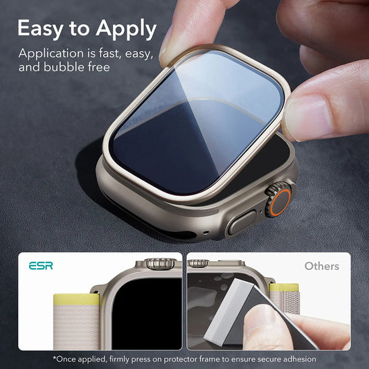 ESR Armorite Protection Film for Apple Watch Ultra Series, Set of 2 Pieces, Tempered Glass, Bronze