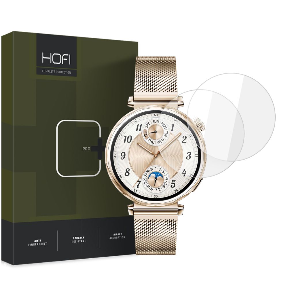Schutzfolie HOFI Glass PRO+ für Huawei Watch GT 5 41mm, Set 2 Stück, Gehärtetes Glas
