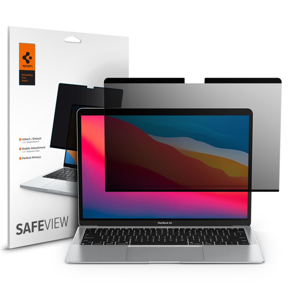 Film de Protection de Confidentialité Spigen Safe View Magnétique pour Apple MacBook Air M3 13 pouces (2024) / (2022), Plastique AFL06253