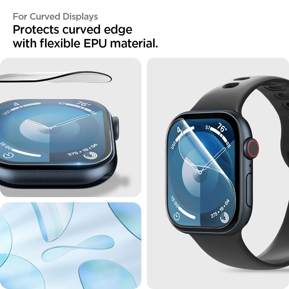 Spigen Elite Shield EZ FIT Screen Protector for Apple Watch Series 10 46mm, Set of 2 pieces, Plastic AFL08579