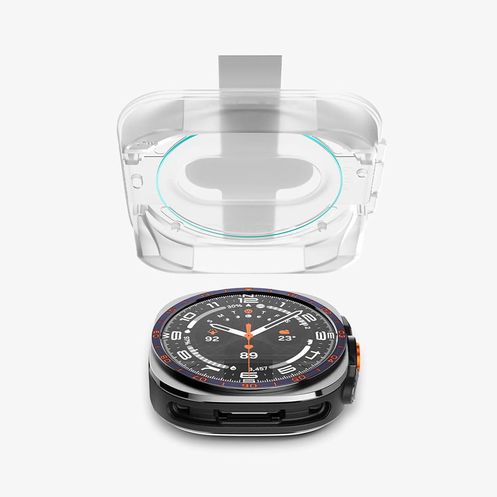 Film de protection Spigen GlastR EZ FIT pour Samsung Galaxy Watch Ultra2, Verre trempé, Lot de 2 pièces AGL11758
