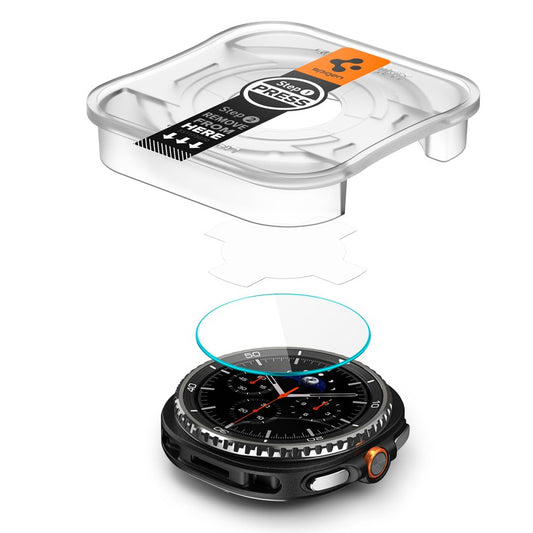 Film de protection Spigen GlastR EZ FIT pour Samsung Galaxy Watch8 Classic, Set de 2 pièces, Verre Trempé AGL09877