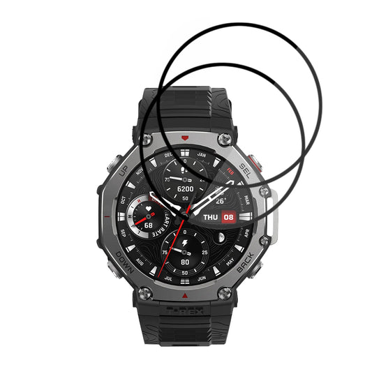 Film de protection Techsuit Nano Flex pour Amazfit T-Rex 3, Set de 2 pièces, Plastique, Noir