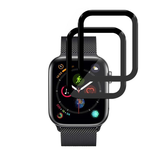 Film de protection Techsuit Nano Flex pour Apple Watch 44mm Series, Set de 2 pièces, Plastique, Noir