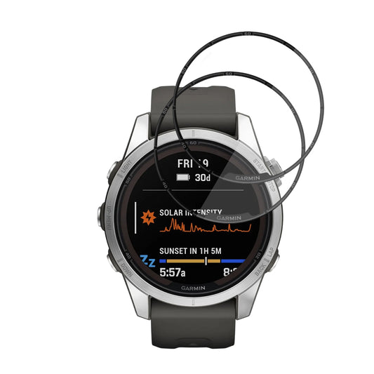 Film de protection Techsuit Nano Flex pour Garmin Fenix 7S Pro Solar, Set de 2 pièces, Plastique, Noir