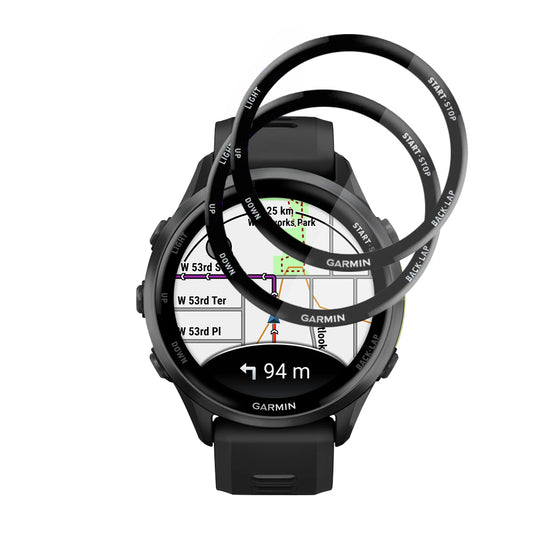 Film de protection Techsuit Nano Flex pour Garmin Forerunner 570 47mm / 970, Set de 2 pièces, Plastique, Noir