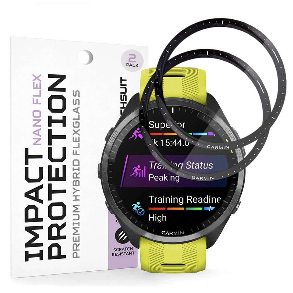 Schutzfolie Techsuit Nano Flex für Garmin Forerunner 965, Set 2 Stück, Kunststoff, Schwarz