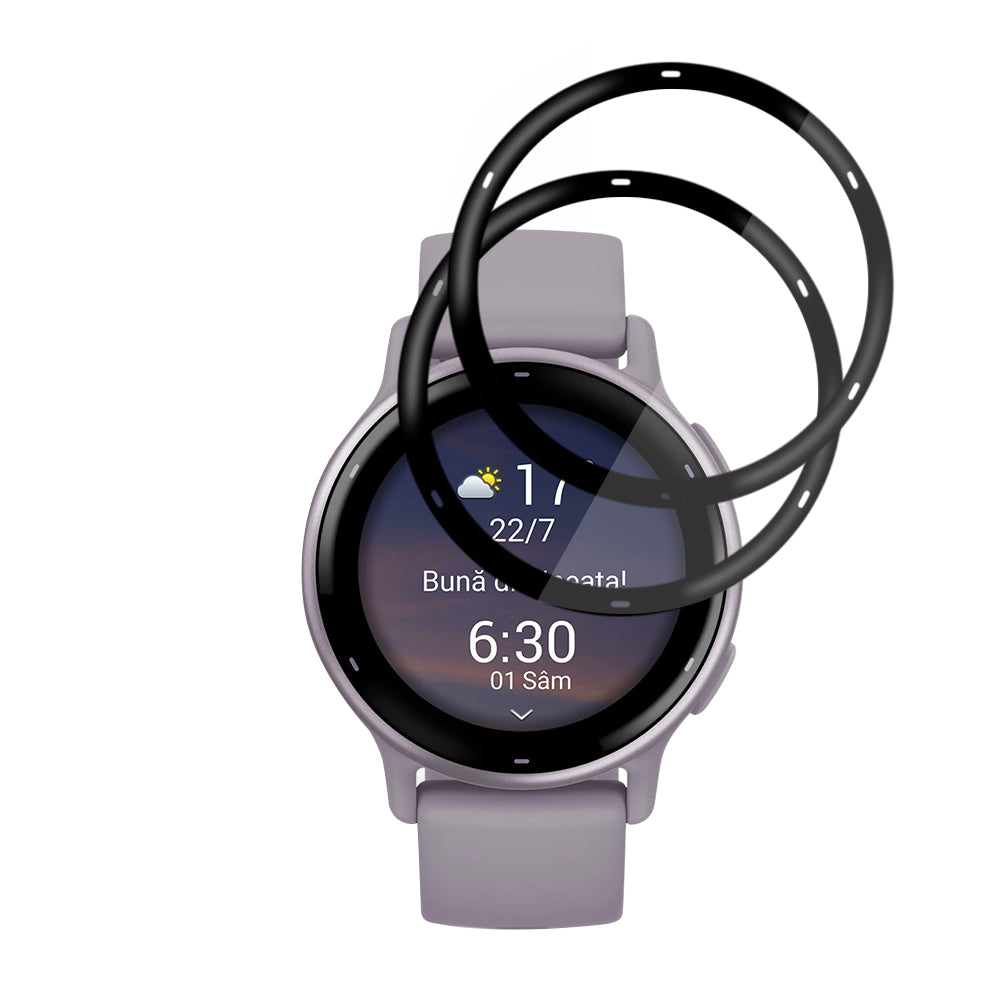 Film de protection Techsuit Nano Flex pour Garmin Vivoactive 5, Set de 2 pièces, Plastique, Noir