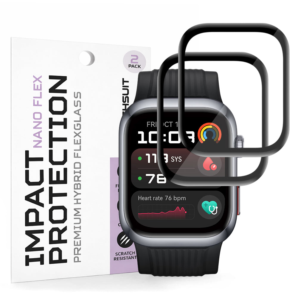 Film de protection Techsuit Nano Flex pour Huawei Watch D2, Set de 2 pièces, Plastique, Noir