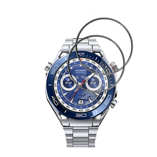 Schutzfolie Techsuit Nano Flex für Huawei Watch Ultimate 2 / Ultimate, Set mit 2 Stück, Kunststoff, Schwarz