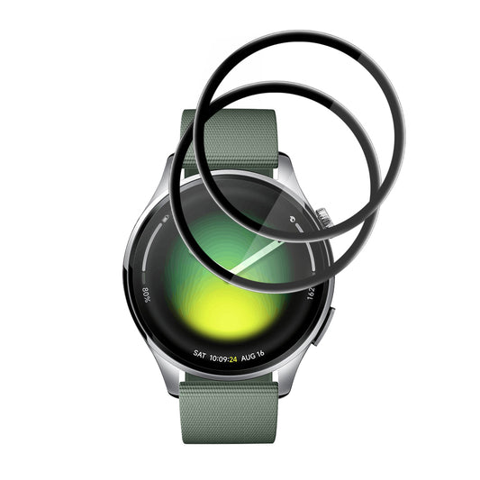 Film de protection Techsuit Nano Flex pour Xiaomi Watch 5, Set de 2 pièces, Plastique, Noir