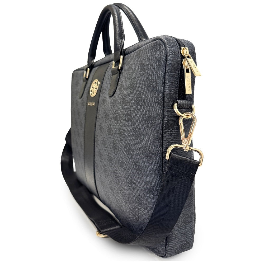 Sacoche Guess 4G Round Classic Logo pour ordinateur portable 16 pouces, noire