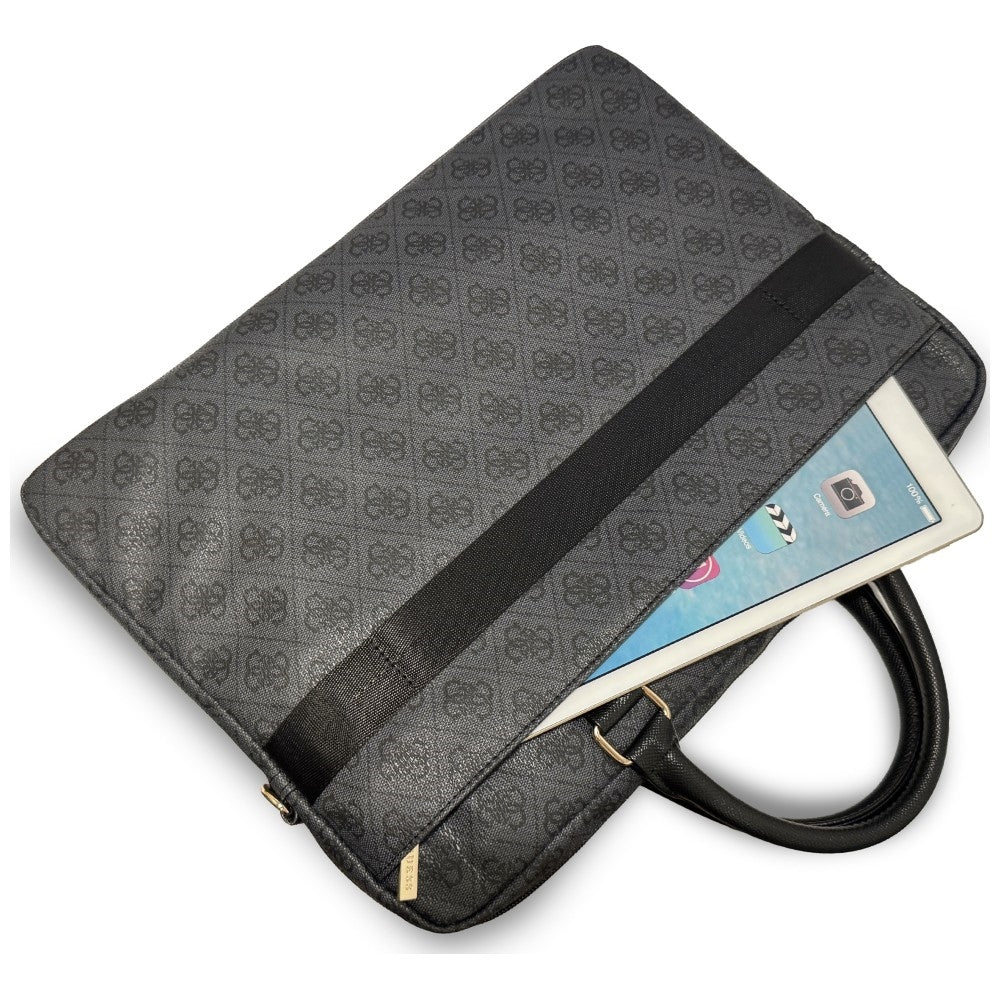 Sacoche Guess 4G Round Classic Logo pour ordinateur portable 16 pouces, noire