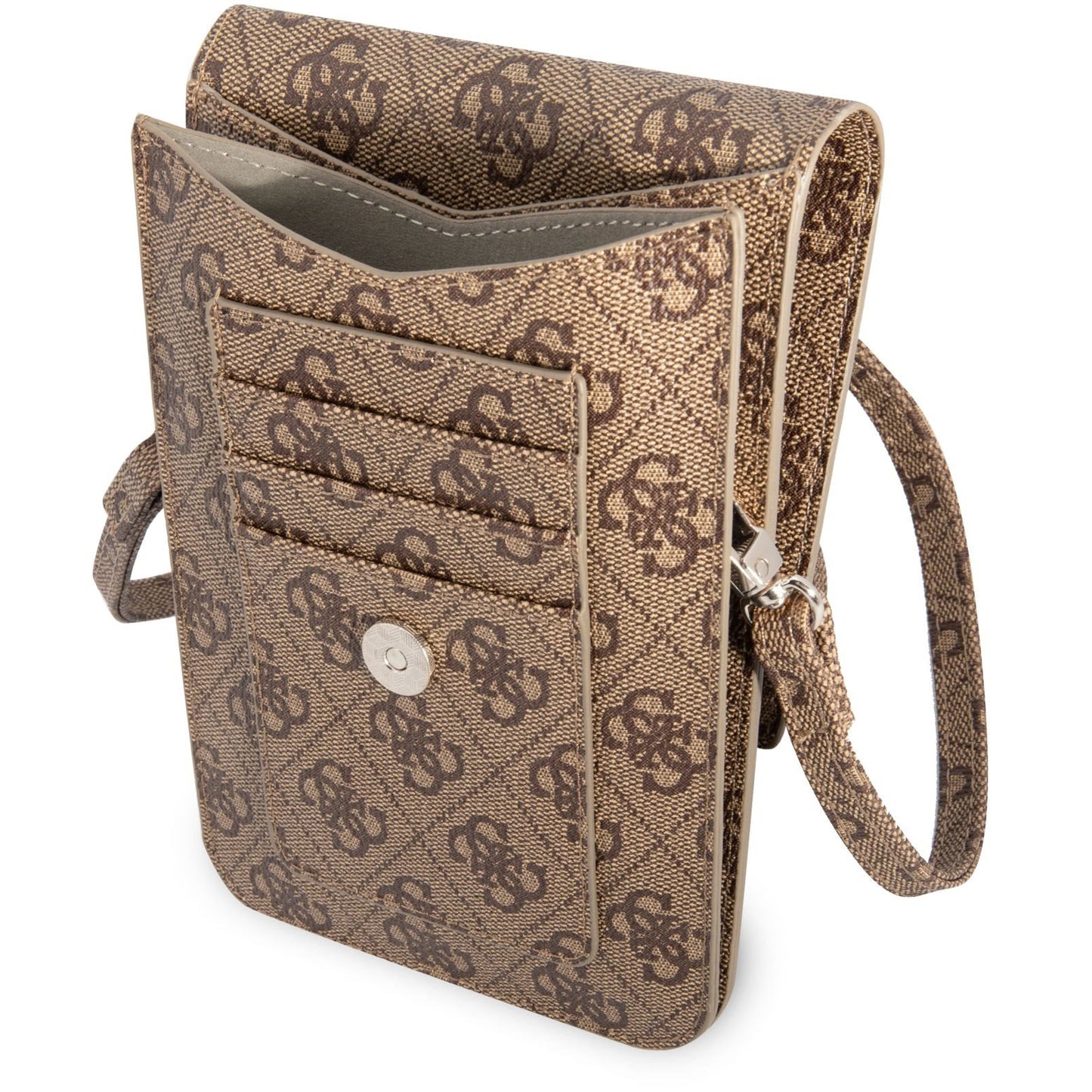 Sac Universel pour Téléphone, Guess, Logo Triangle 4G, Marron