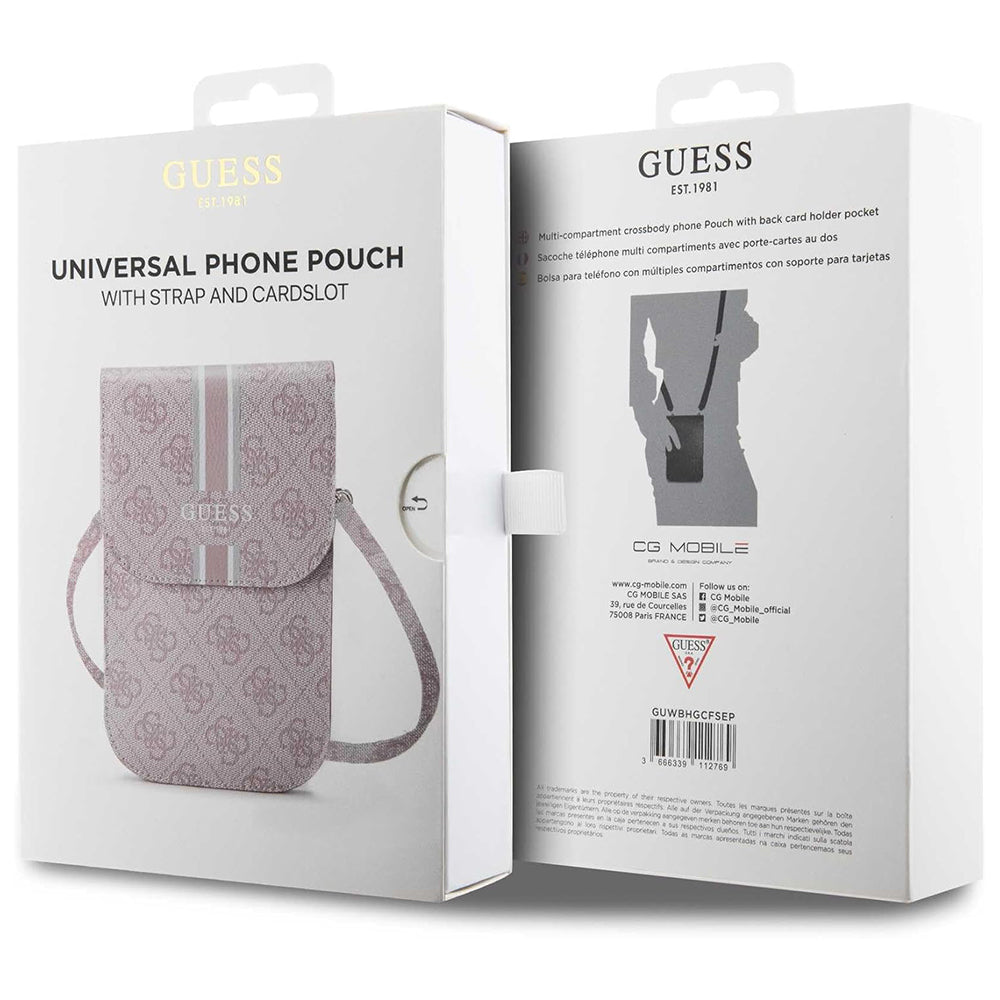 Sac Universel pour Téléphone, Guess, 4G Stripes, Rose