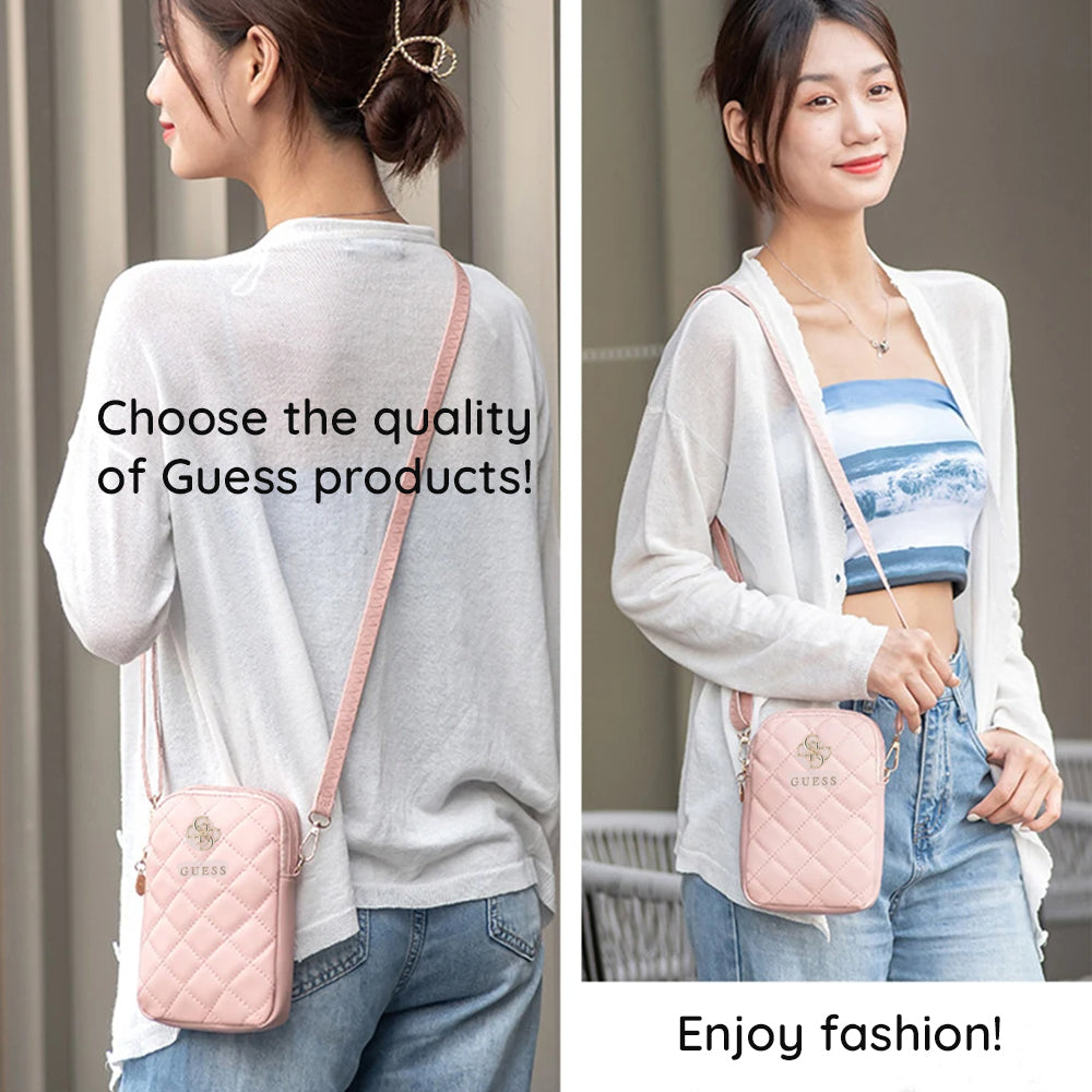 Universaltasche für Telefon, Guess, Quilted 4G, Rosa