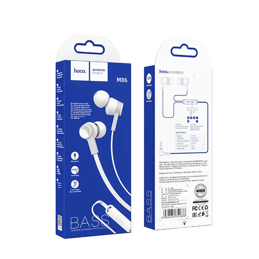 Handsfree 3.5mm HOCO M86, Weiß