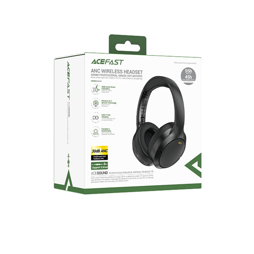Acefast H6 Bluetooth Handsfree, A2DP, ANC, Black