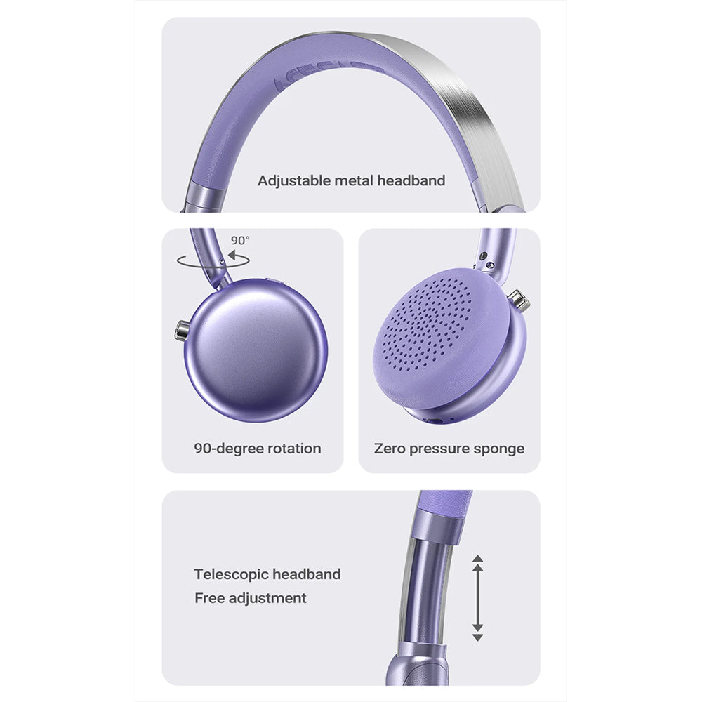 Kit mains libres Bluetooth Acefast H8, A2DP, ANC, Doré