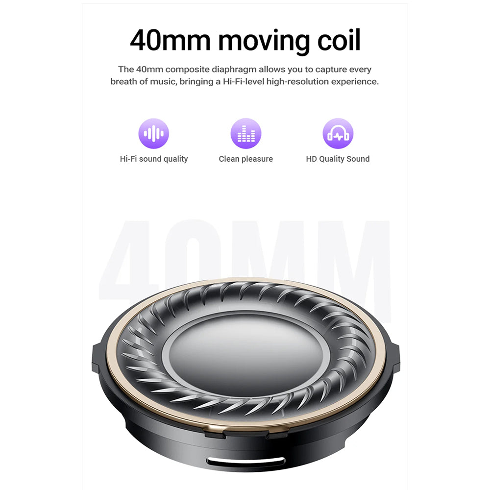 Kit mains libres Bluetooth Acefast H8, A2DP, ANC, Doré